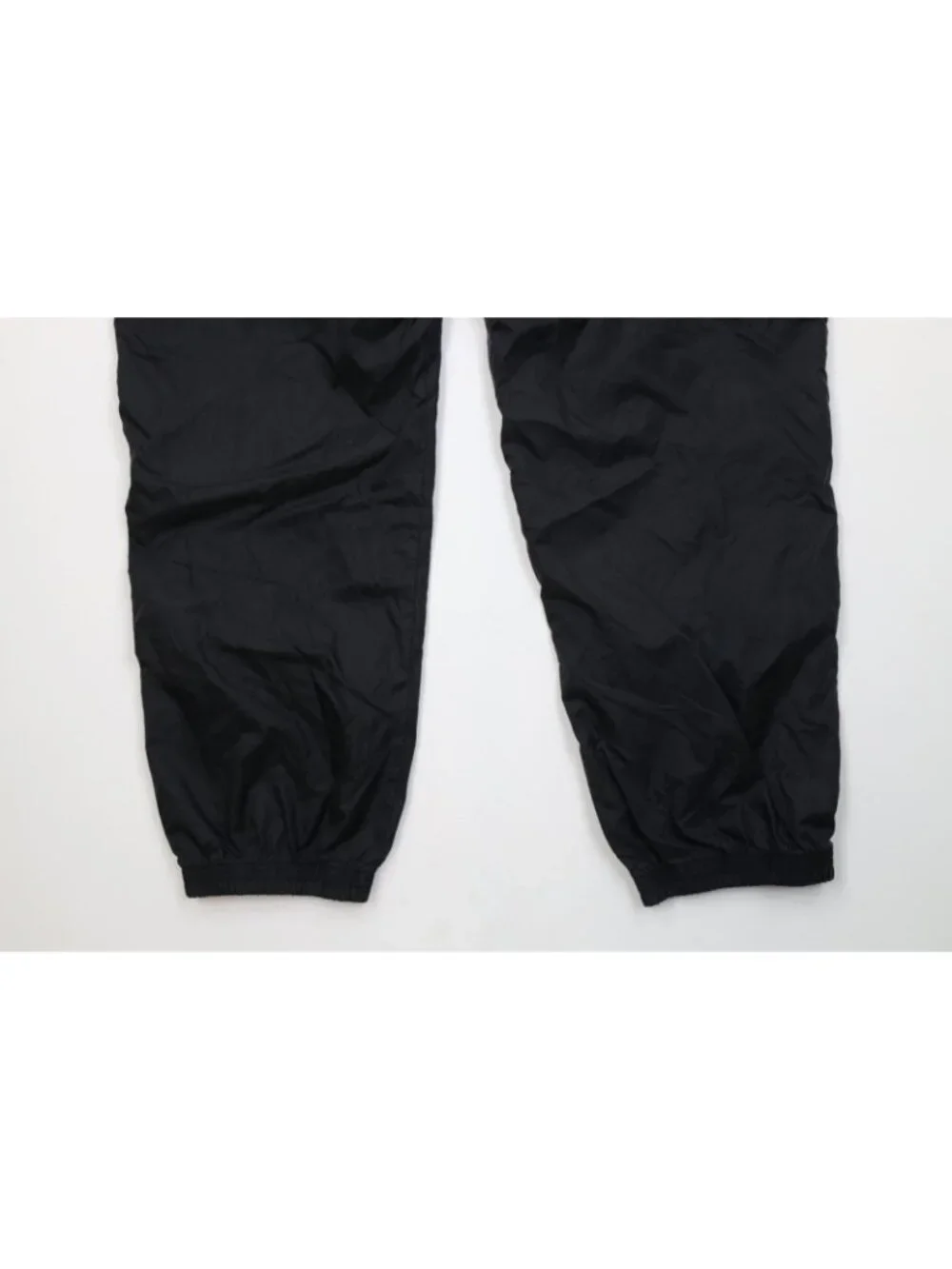 Vintage Y2K Adidas Mens XL Blank Striped Cuffed Windbreaker Joggers Pants Black